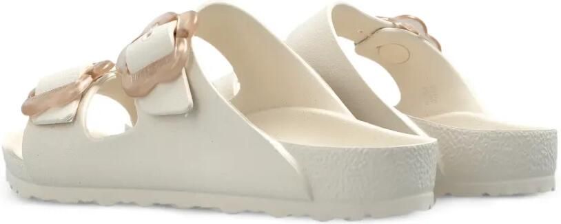Birkenstock Kids Arizona sandalen met bloemgesp Beige
