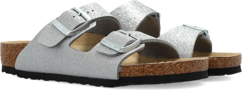 Birkenstock Kids Arizona sandalen met glitter Zilver