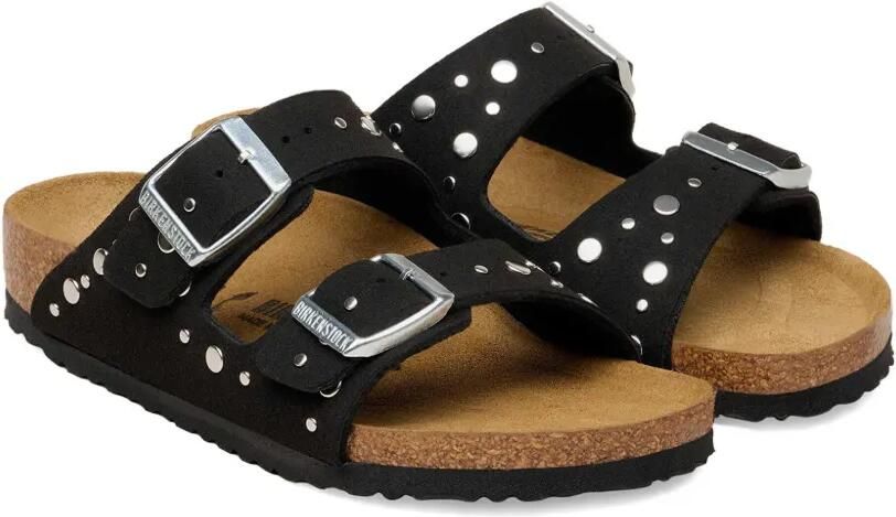 Birkenstock Kids Arizona sandalen met studs Zwart