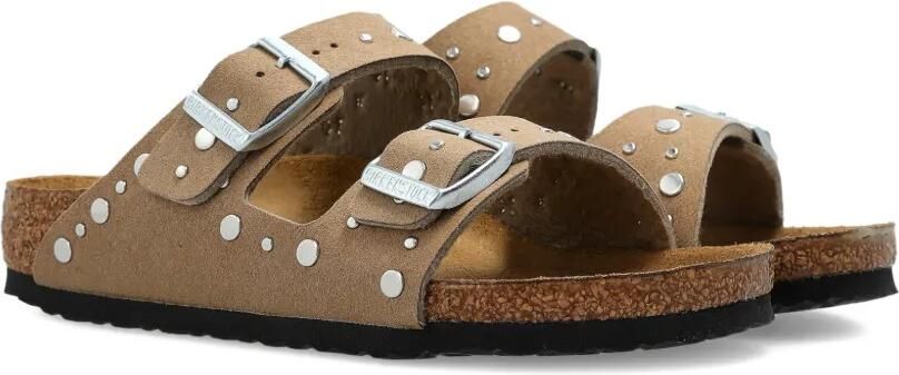 Birkenstock Kids Arizona sandalen verfraaid met gesp Beige