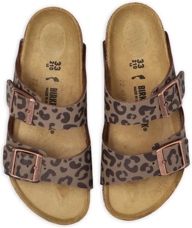 Birkenstock Kids Arizona slippers met luipaard-print en dubbele bandjes Beige - Foto 2