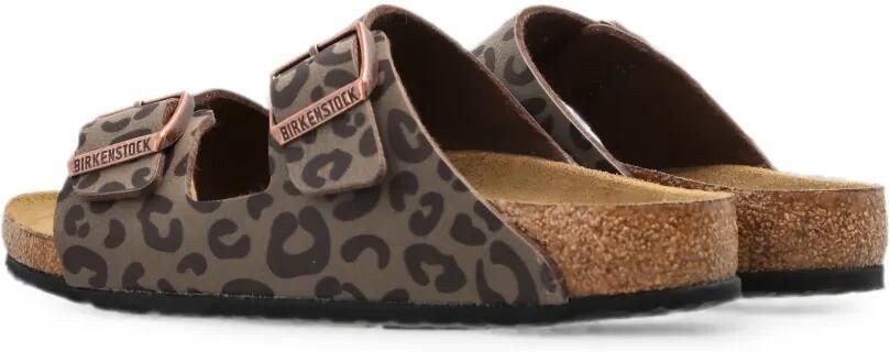 Birkenstock Kids Arizona slippers met luipaard-print en dubbele bandjes Beige - Foto 4