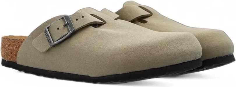 Birkenstock Kids Boston slippers met gespbandje Beige
