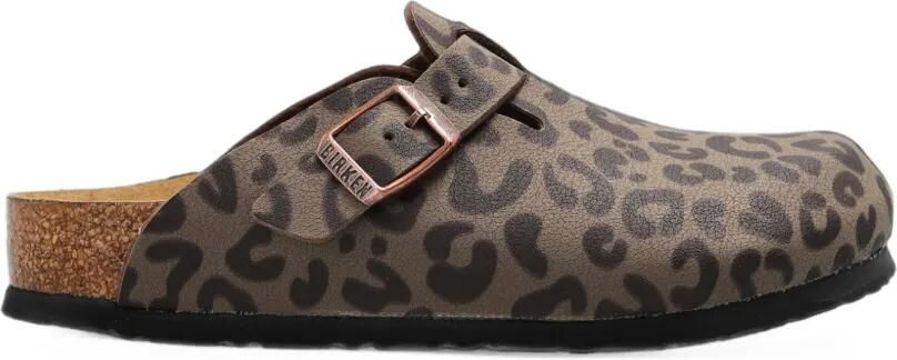 Birkenstock Kids Boston leren slippers met luipaardprint Bruin - Foto 3