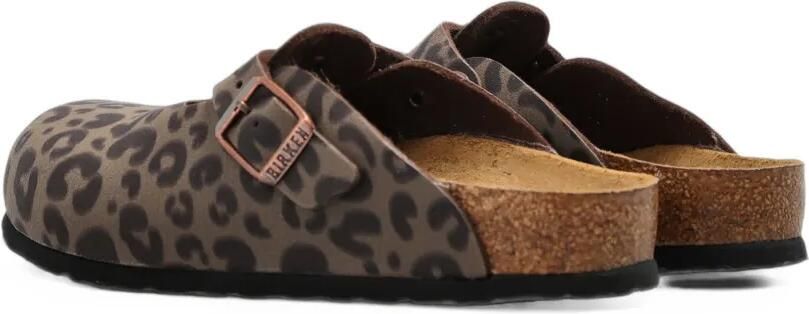 Birkenstock Kids Boston leren slippers met luipaardprint Bruin - Foto 4