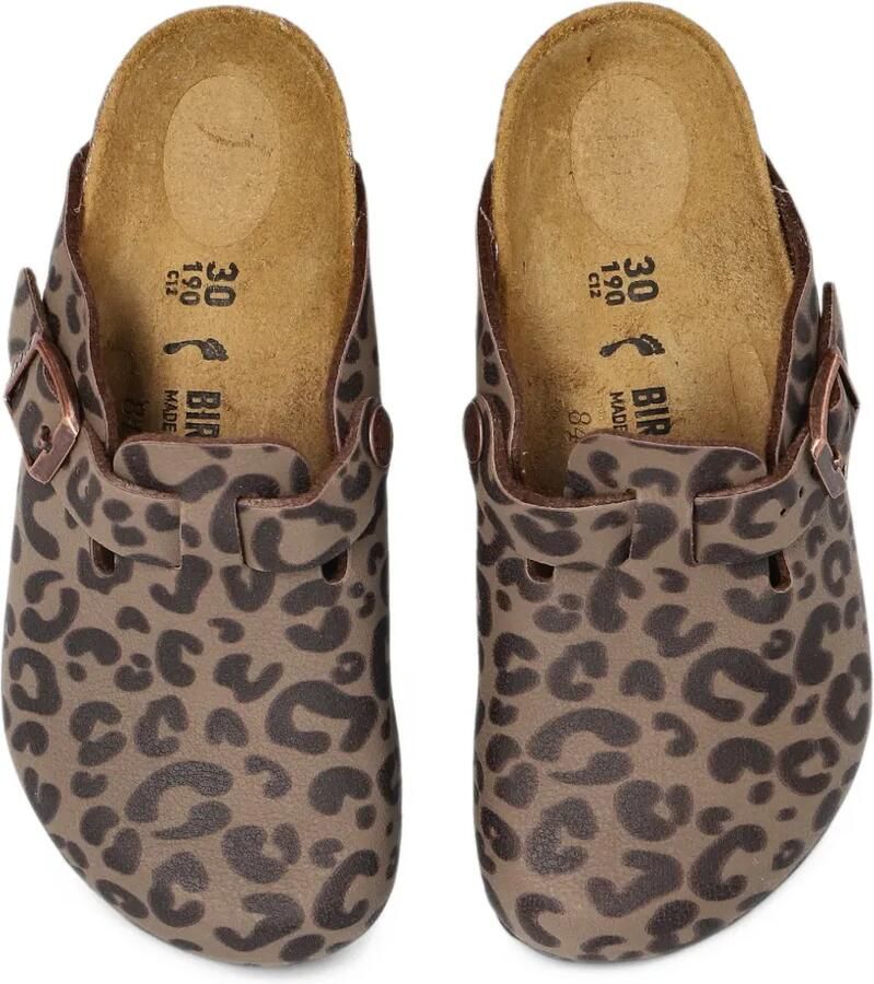 Birkenstock Kids Boston leren slippers met luipaardprint Bruin - Foto 2