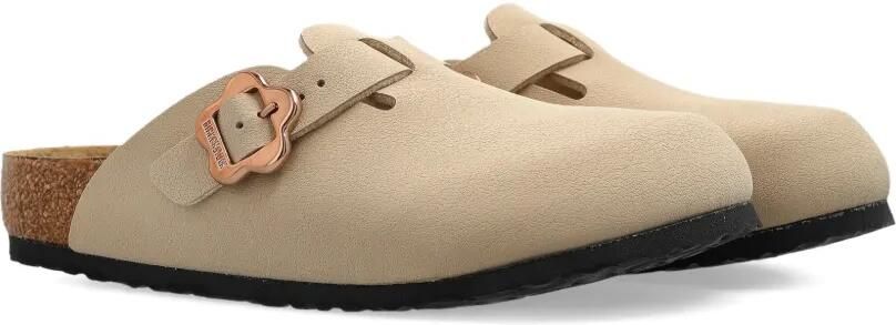 Birkenstock Kids Boston muiltjes met gesp Beige