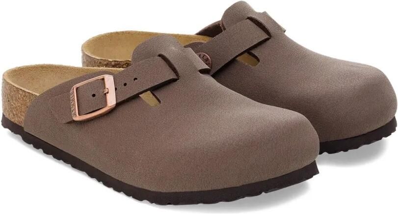 Birkenstock Kids Boston slippers met gespsluiting Bruin