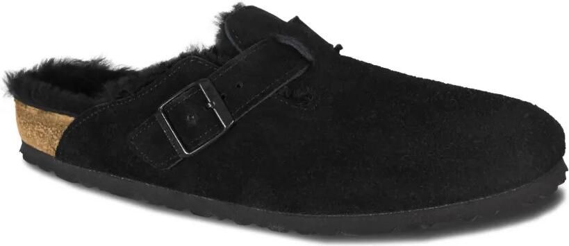 Birkenstock Kids Boston suède slippers Zwart