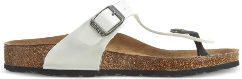 Birkenstock Kids Gizeh sandalen met gespsluiting Wit
