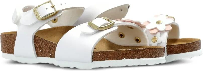 Birkenstock Kids Rio sandalen met dubbele gesp Wit