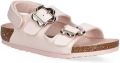 Birkenstock Kids Sandalen met klittenband en bloemgesp Roze - Roze