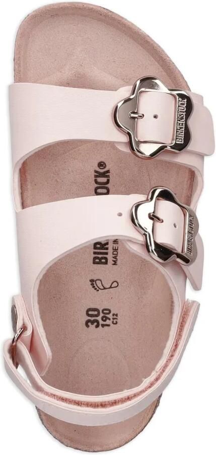 Birkenstock Kids Sandalen met klittenband en bloemgesp Roze - Foto 2