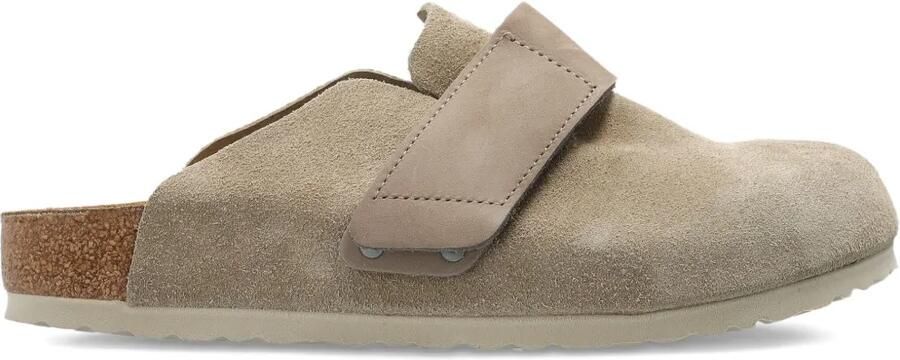 Birkenstock Loma suède muiltjes met klittenband Beige