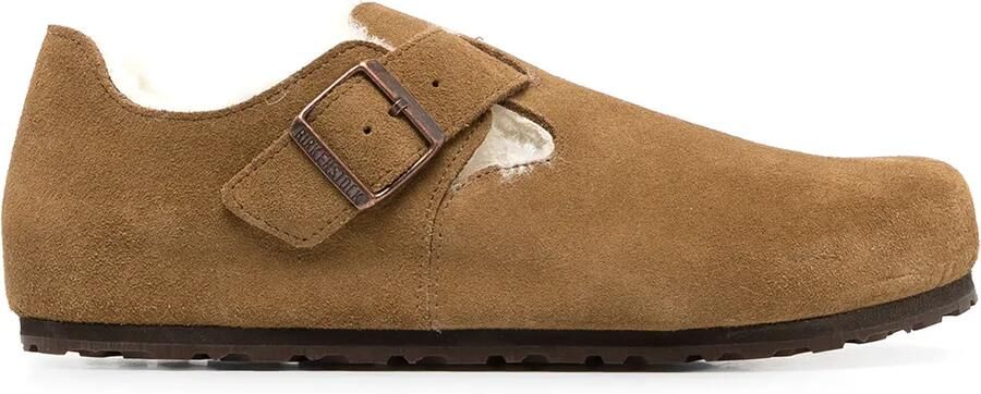 Birkenstock London lammy sandalen Bruin