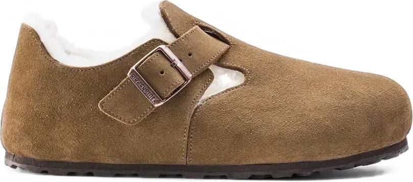 Birkenstock London lammy schoenen met gespsluiting Bruin