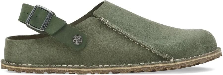 Birkenstock Lutry Premium "leather thyme" slingback muiltjes Groen