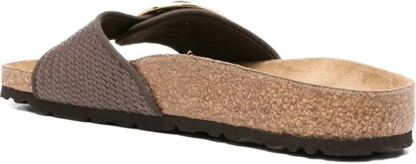 Birkenstock Madrid Big Buckle raffia sandalen Bruin - Foto 3