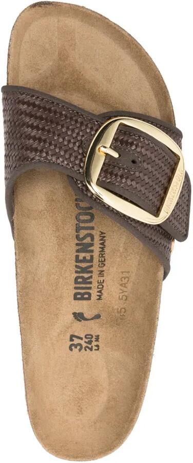 Birkenstock Madrid Big Buckle raffia sandalen Bruin - Foto 2