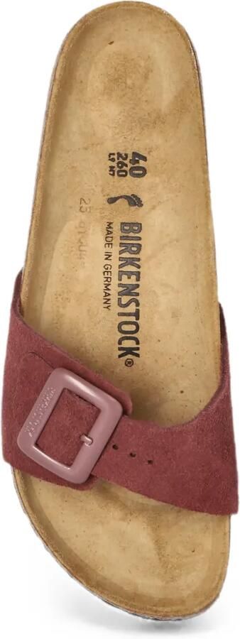 Birkenstock Madrid Cushion suède slippers Rood - Foto 3