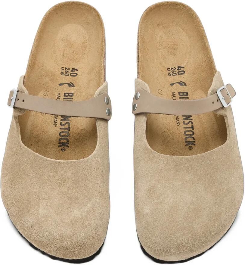 Birkenstock Maria suede leather clogs Beige - Foto 3