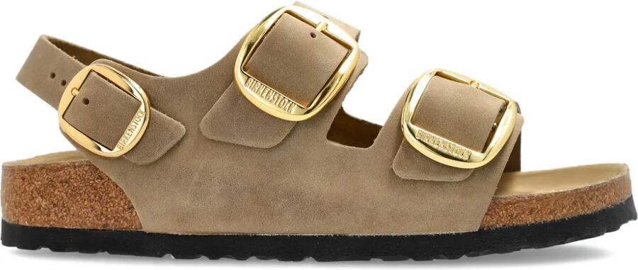 Birkenstock Milano Big Buckle platte sandalen Beige