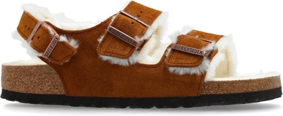 Birkenstock Milano sandalen met gesp Bruin