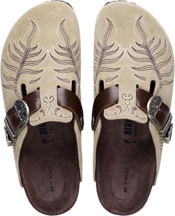 Birkenstock Muiltjes met geborduurde gesp Beige - Foto 2