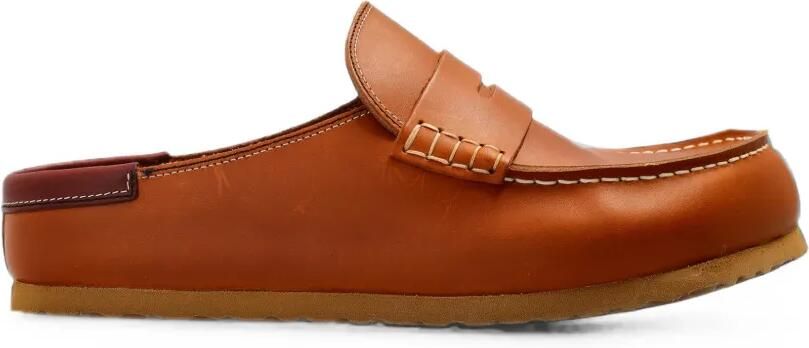 Birkenstock Naples muiltjes met dubbele stiksels Bruin
