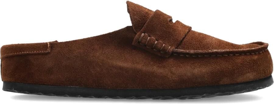 Birkenstock Naples suède gewikkelde muiltjes Bruin
