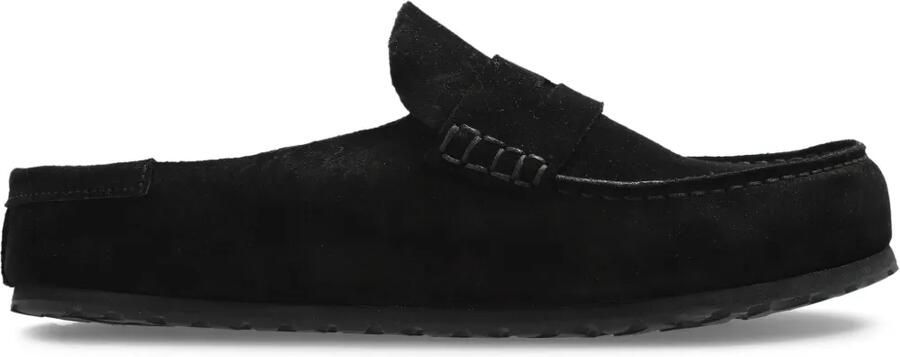 Birkenstock Naples suède muiltjes in loaferstijl Zwart