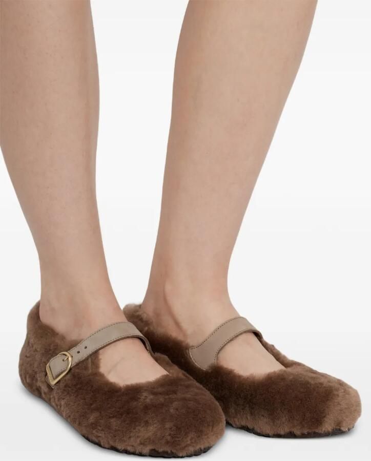 Birkenstock Santa Clarita ballerina's met gesp Bruin