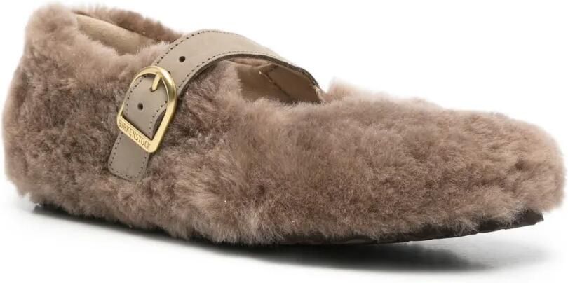 Birkenstock Santa Clarita lammy ballerina's met gespsluiting Bruin - Foto 2