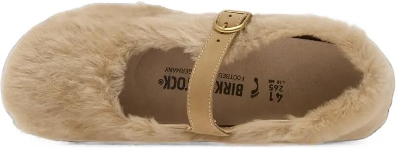 Birkenstock Santa Clarita shearling ballet flats Beige