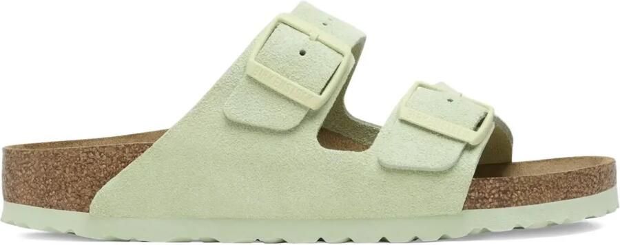Birkenstock Suède sandalen met dubbele gesp Groen