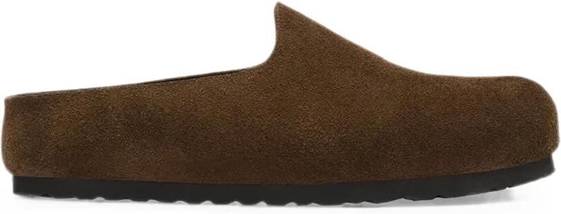 Birkenstock Suède slip-on slippers Bruin