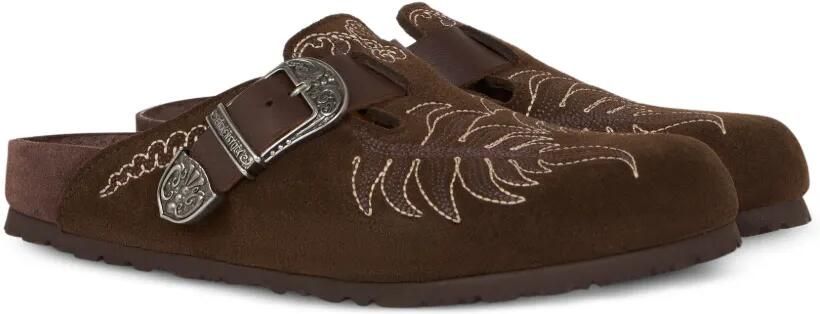 Birkenstock x ETRO Boston muiltjes met gespsluiting en borduurwerk Bruin - Foto 2