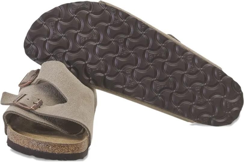 Birkenstock Zürich suède sandalen met gesp Beige