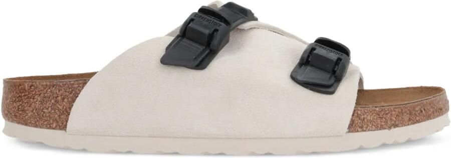Birkenstock Zürich Tech suède sandalen Wit