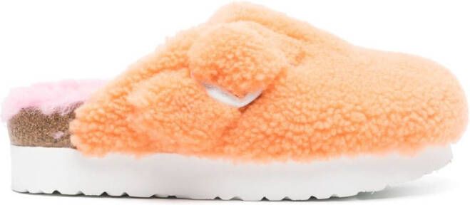 Birkenstock Boston Big Buckle lammy slippers Oranje