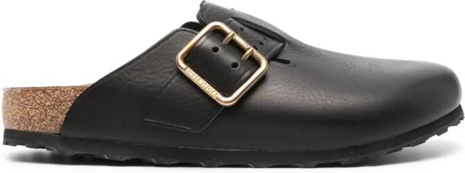 Birkenstock Boston Bold leren slippers Zwart