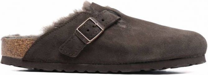 Birkenstock Boston lammy muiltjes Groen