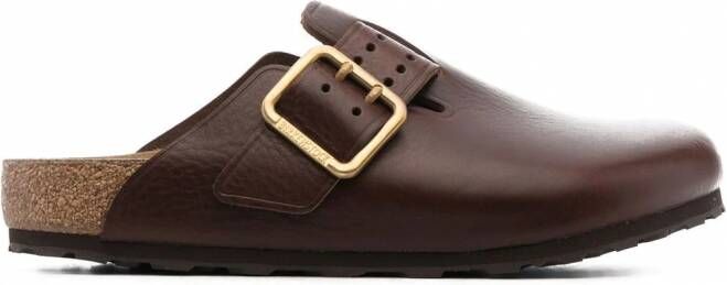 Birkenstock Boston leren klompen Bruin