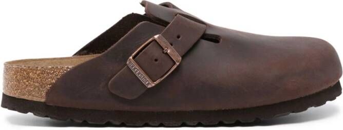 Birkenstock Boston leren muiltjes Bruin