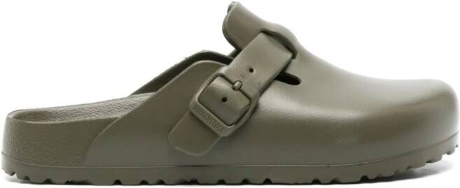 Birkenstock Boston slippers met gesp Groen