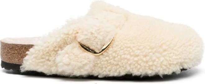 Birkenstock Boston muiltjes met plateauzool en gesp Beige
