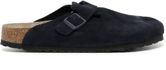 Birkenstock Boston suède sandalen Blauw
