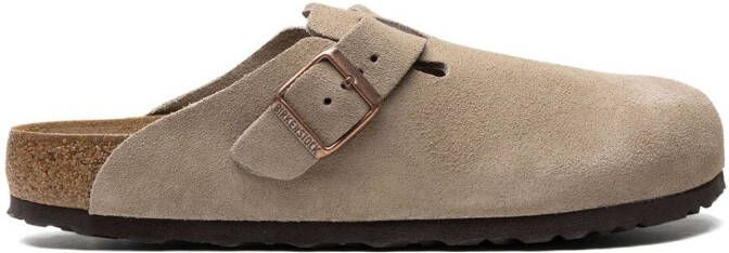 Birkenstock Boston suède sandalen Beige