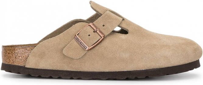 Birkenstock Boston suède klompen Beige