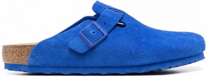 Birkenstock Boston suède sandalen Blauw